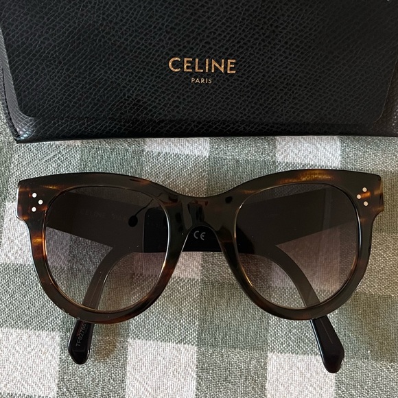Celine Bold 3 Dots Acetate Cat Eye Havana Tortoiseshell - Picture 3 of 5